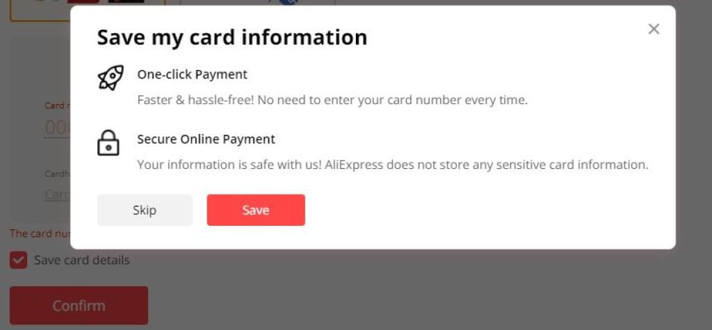 AliExpress credit card: how to remove, add or change it