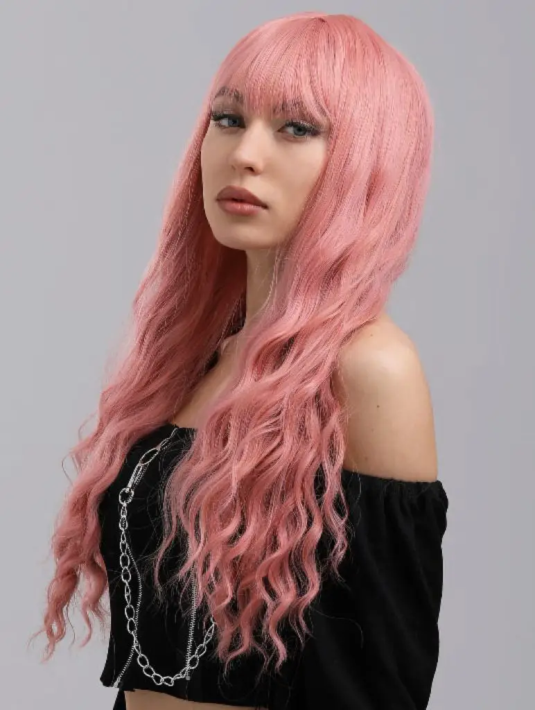 Shein wigs human hair wigs pink